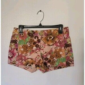 J Crew Women's Pink Multicolor Floral Shorts Size 2